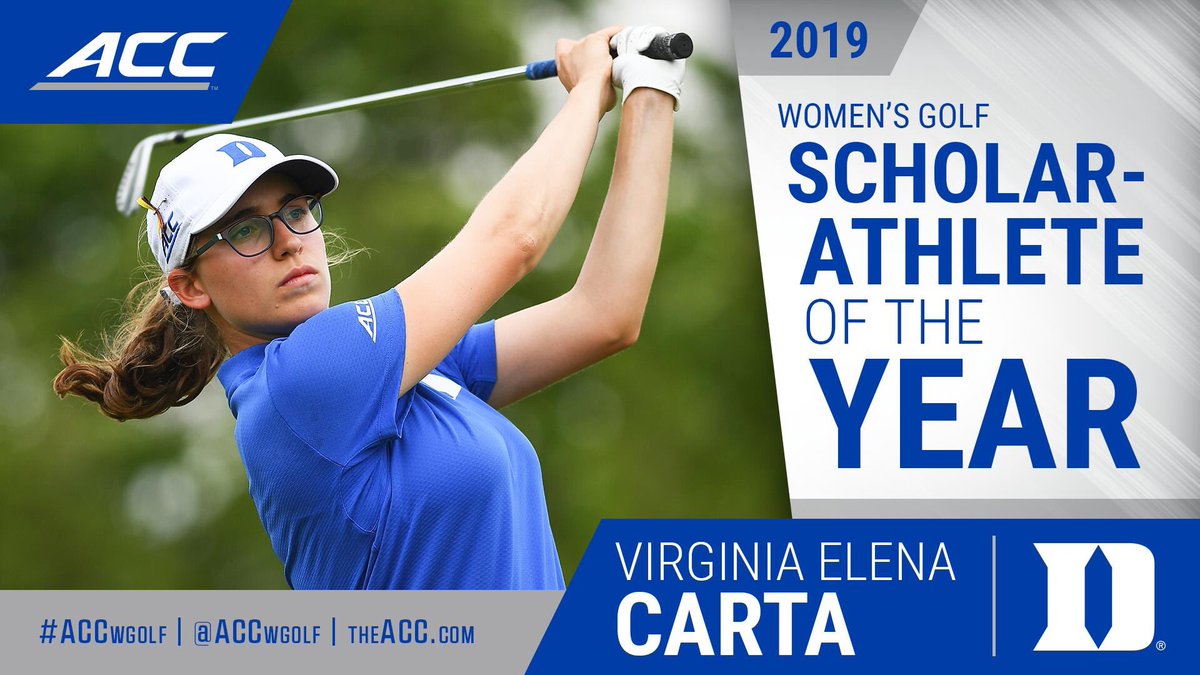 virgipaper's tweet photo. It’s such an honor to be the 2019 ACC Women’s Golf Scholar-Athlete of the Year ☺️ 
Thank you! ❤️
@ACCWGolf @DukeWGOLF @DukeATHLETICS https://t.co/1TDsVJ1Ivm