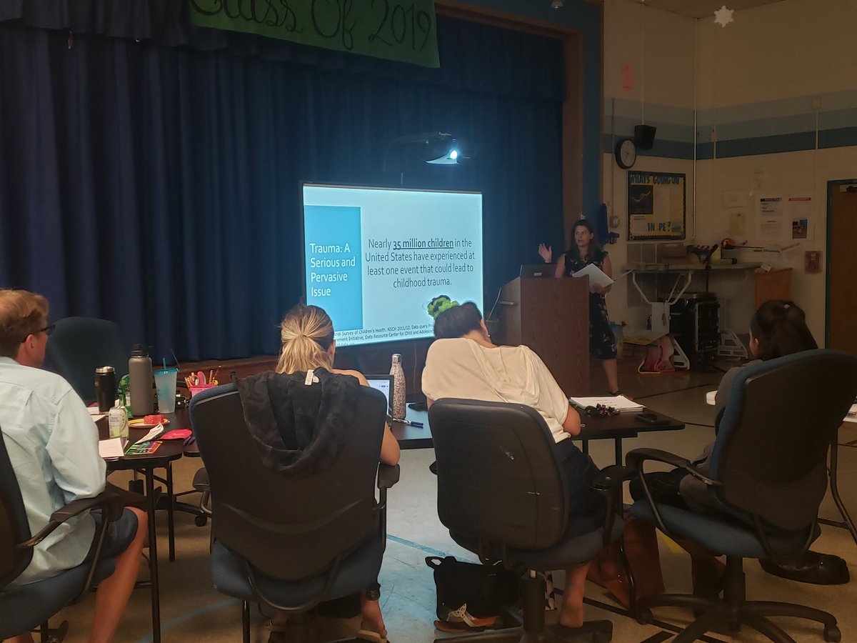 CSLCPrincipal's tweet image. CSLC Summer Leadership Day#2.  Becoming a Trauma Informed School with our School Psychologist,  Linda Marcoux, leading us forward.