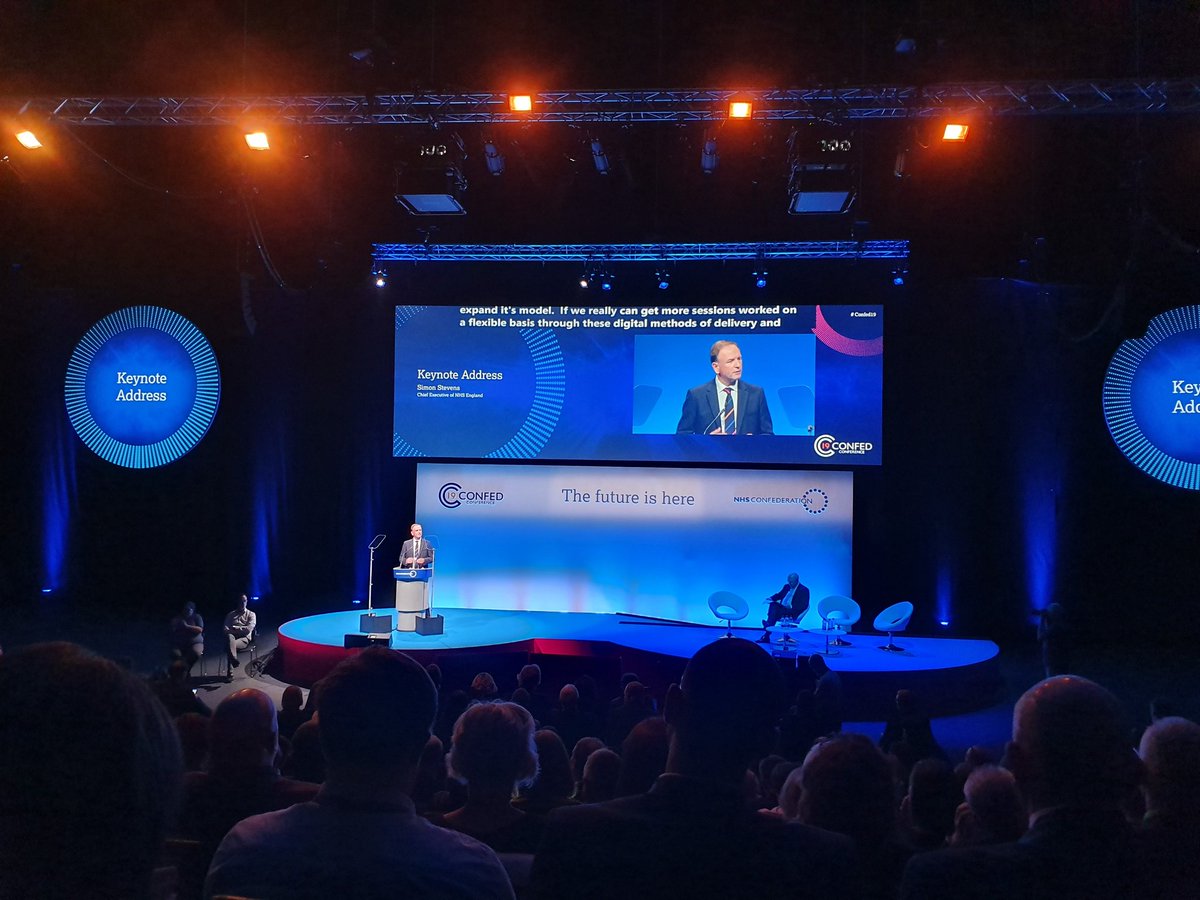 CEO Simon Stevens <a href="/NHSEngland/">NHS England</a> at #Confed19 says "we've got to think creatively on digital models of care delivery... if we really can get more sessions worked on a flexible basis.." <a href="/DocAbode/">Doc Abode</a> has proven clinicians will work in addition to their shift pattern #flexibleworking
