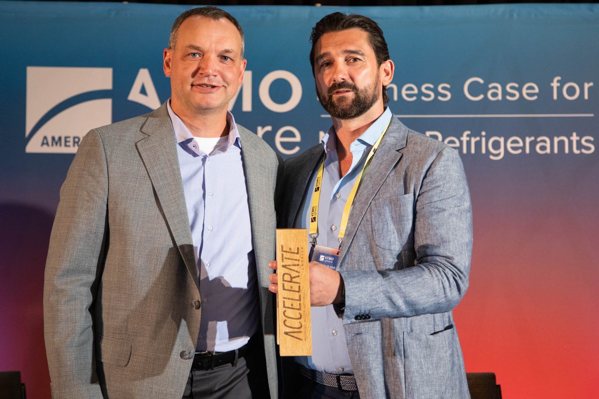 PanasonicNA's tweet photo. Congrats to our @Hussmann team for winning "Innovation of the Year" at ATMOsphere America for their #microDS R290 propane technology solution. This award recognizes companies and individuals who drive the adoption of natural refrigerants. #ATMOAmerica2019 https://t.co/QM3kRhHZC6 https://t.co/gLZKwClSgO