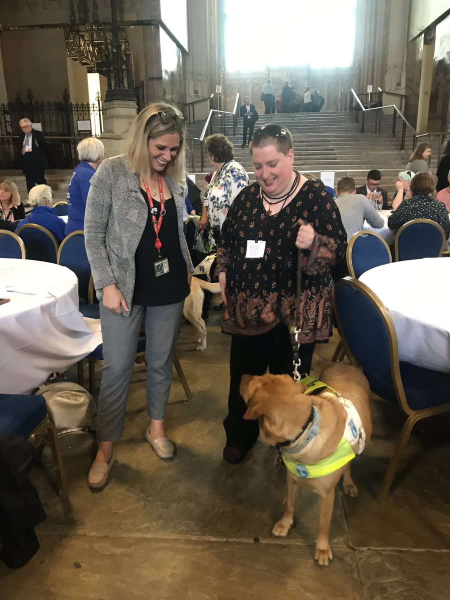 LauraSmithCrewe's tweet photo. It was lovely to meet Emily today who was born in Crewe and whose family lives in the town. Jeanie her @guidedogs was a total star. Sadly 79% of assistance dog owners have been made to feel uncomfortable or unwelcome because they had their dog with them. Totally unacceptable! https://t.co/UBfyPlMeuu