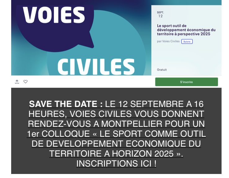 VoiesCiviles's tweet photo. La newsletter sport des @VoiesCiviles d’@Occitanie du mois de juin est en ligne ! Bonne lecture à tous ! @ChrisCarniel @ENourrigat @pierreniergue @jmOluski @vnormand_celr @ArnaudMaes @cbergerbonnefon @AgnesJullian @benjcarlier 
https://t.co/4OjXyjESA7 https://t.co/46yFo6iNJW