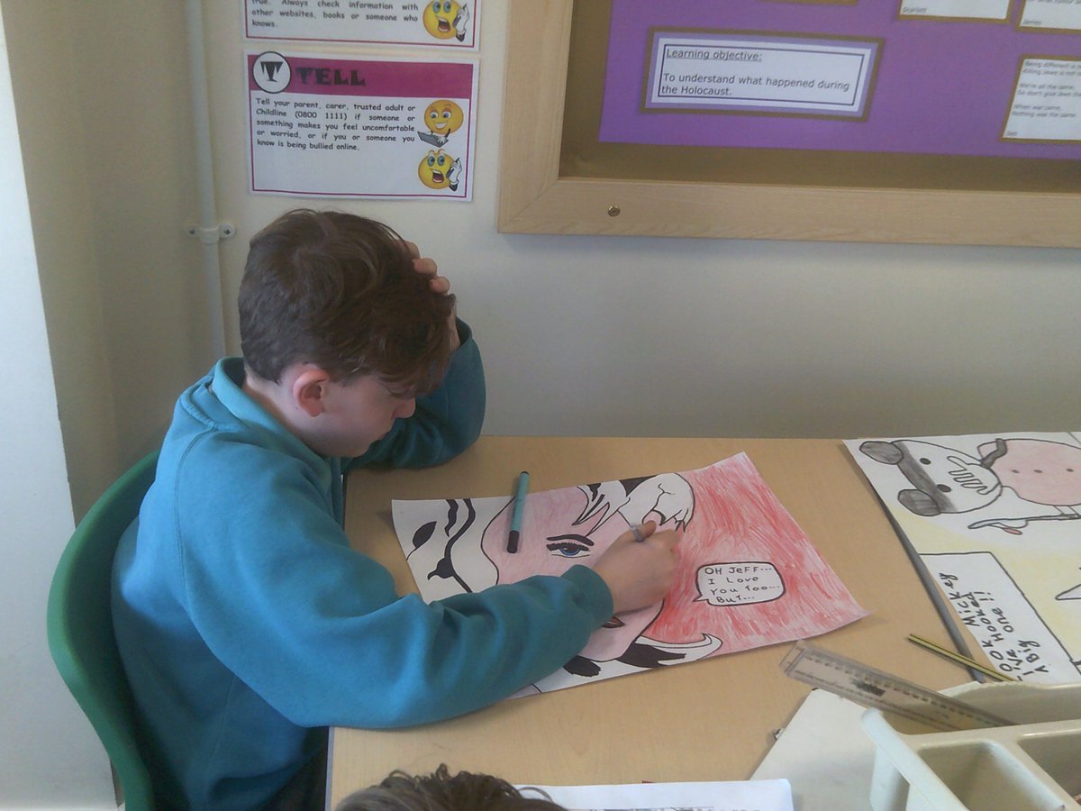 ClaveringTS27's tweet image. #6RT  In art, we have been continuing with our next pieces in the style of Roy Lichtenstein.