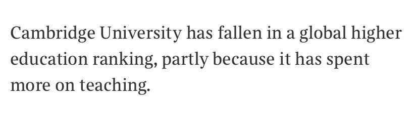 Has there ever been a more bonkers reason for going DOWN in a university ranking? (From The Times)