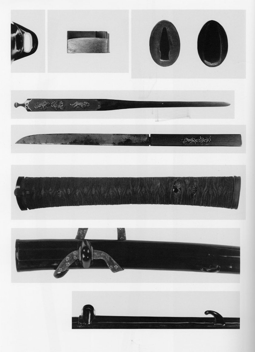 山鳥毛一文字」に附帯する黒漆塗鞘合口打刀拵 製作年代は室町時代まで