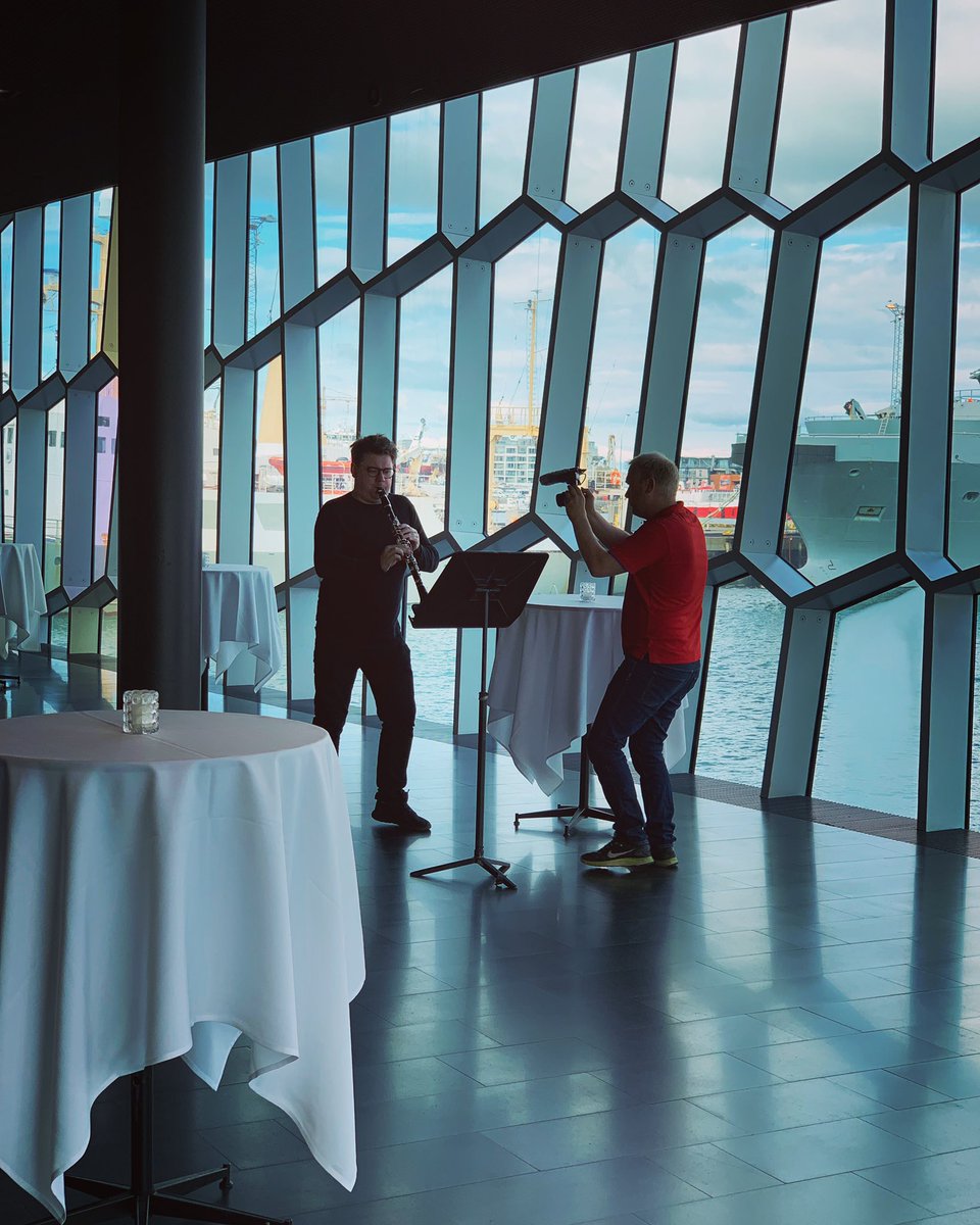 Mark Simpson playing his piece Darkness Moves. Tune in at RÚV at 19:50 tonight for a great coverage of the festival! Tickets at rmm.is #rvkmusic #harpa
