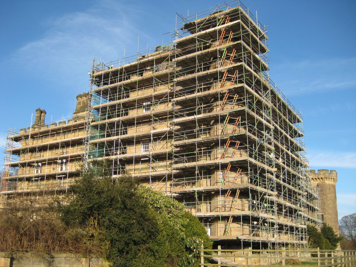 In 2007/2008 a huge exercise was undertaken to re-point and re-roof Lambton Castle to protect it’s future for years to come.  The scaffolding shrouded the building for around 6 months.  We can only imagine how many scaffolding poles were used! #lambtonparkuk #lambtoncastle