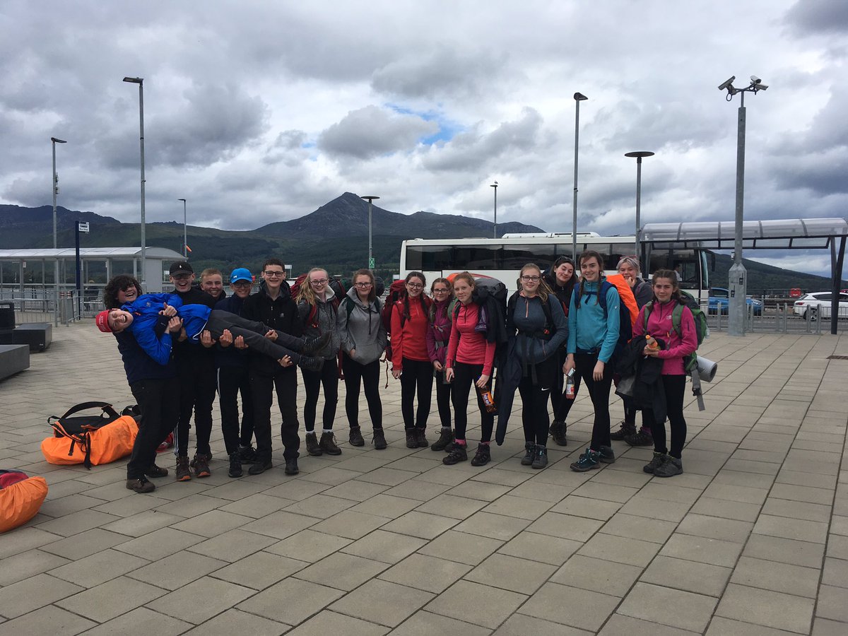 KAHealthWB's tweet photo. Another 16 DofE Bronze  students have passed their expedition in Arran and heading on to the ferry in plenty of time, superb effort! Now get your sections complete. @Kilwinning_Acad @DofENAC https://t.co/ahYFPdMPd6