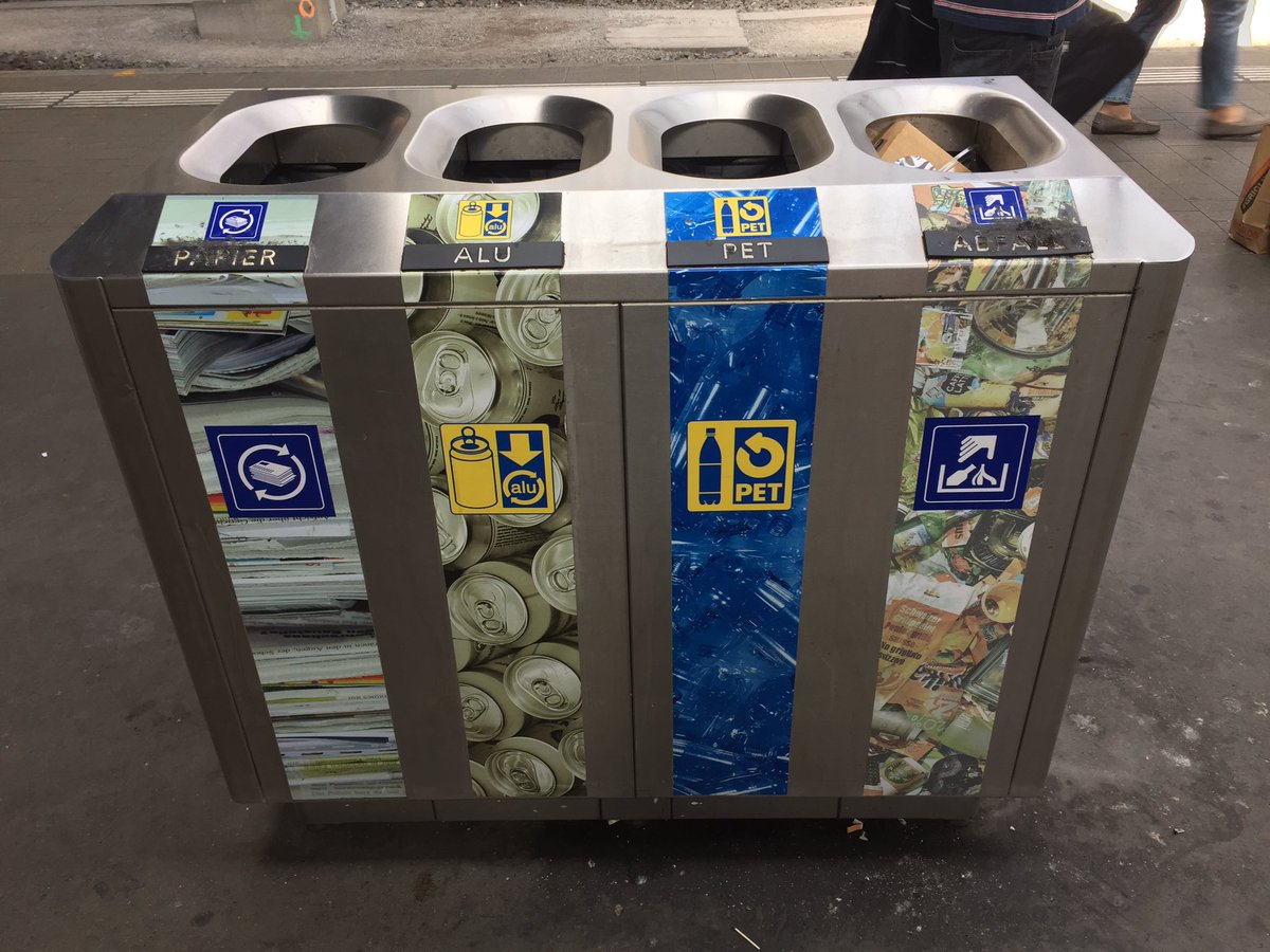remisinai's tweet photo. On my way to the @FIAFormulaE @swisseprix in #Bern, and I get reminded in every single Swiss @RailService station that #sustainability starts with us as individuals with simple selective separation of daily #waste. A model to replicate everywhere in the #EUzone @EU_Commission ! https://t.co/dOj0poVVPj
