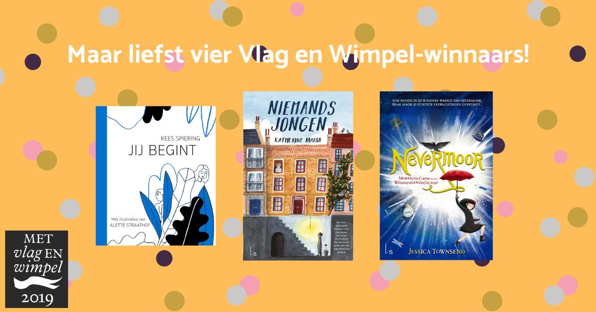 **VLAG EN WIMPEL**
Zojuist werd bekendgemaakt dat wij maar liefst 4 Vlag en Wimpel-winnaars hebben! Jij begint werd namelijk dubbel bekroond. Van harte gefeliciteerd aan alle auteurs. #vlagenwimpel #griffeljury #penseeljury #cpnb