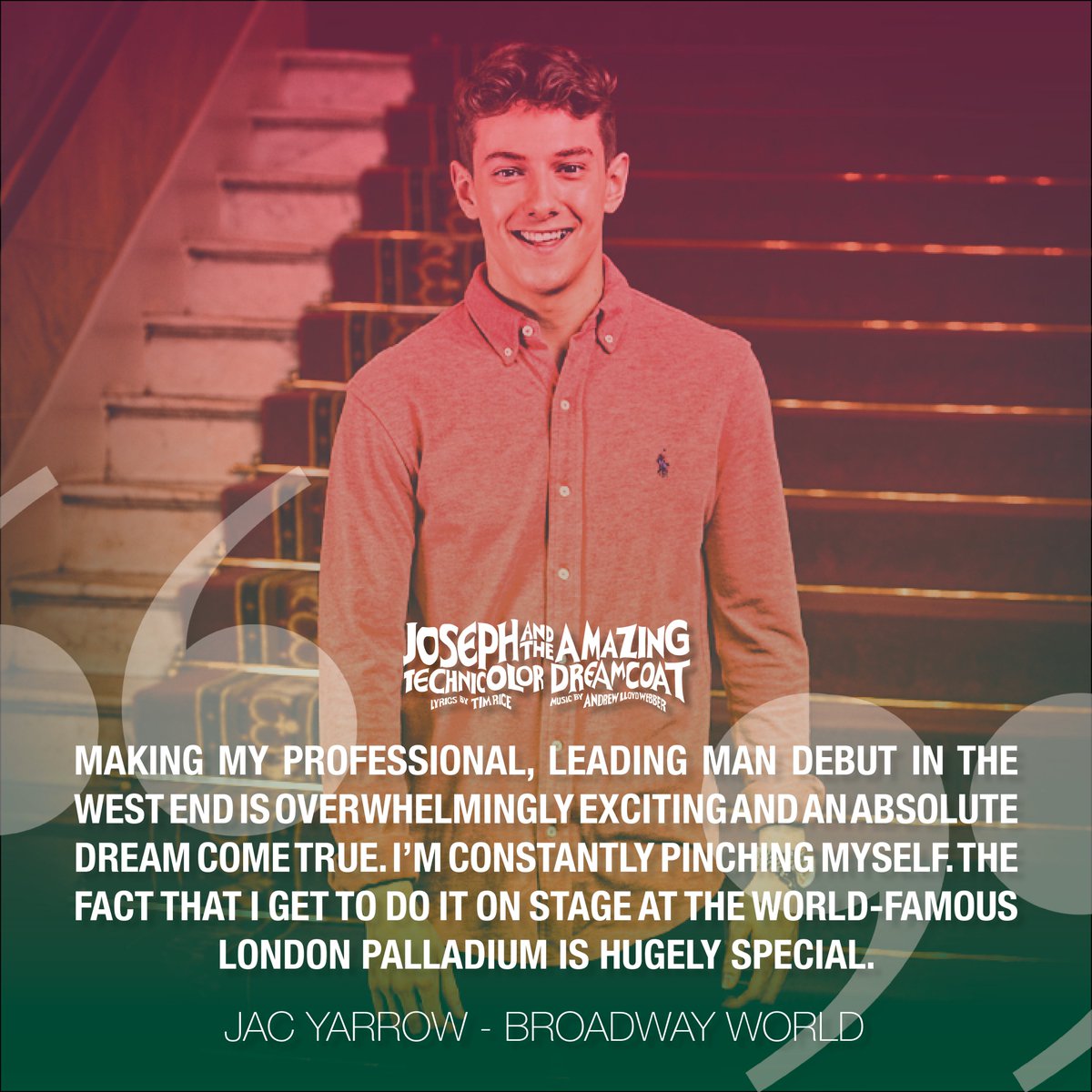 JosephMusical's tweet image. Our Joseph is living proof that dreams DO come true! 🌈🙌 #GoGoGoJac

ICYMI: check out @jacyarrow’s full interview with @BroadwayWorldUK talking all things Joseph! 

bit.ly/2KqA68d