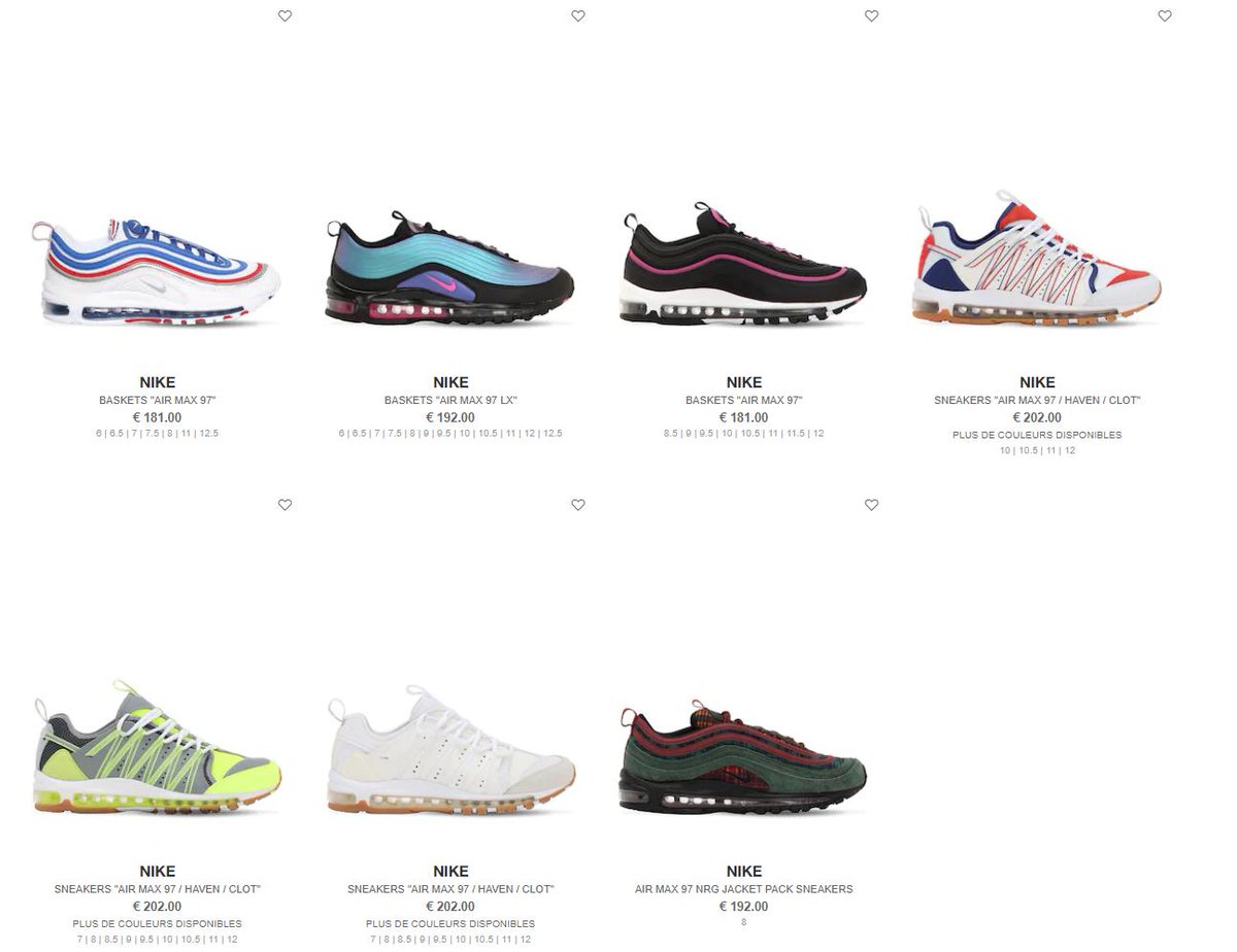 All Nike Air Max 97 styles now live at 