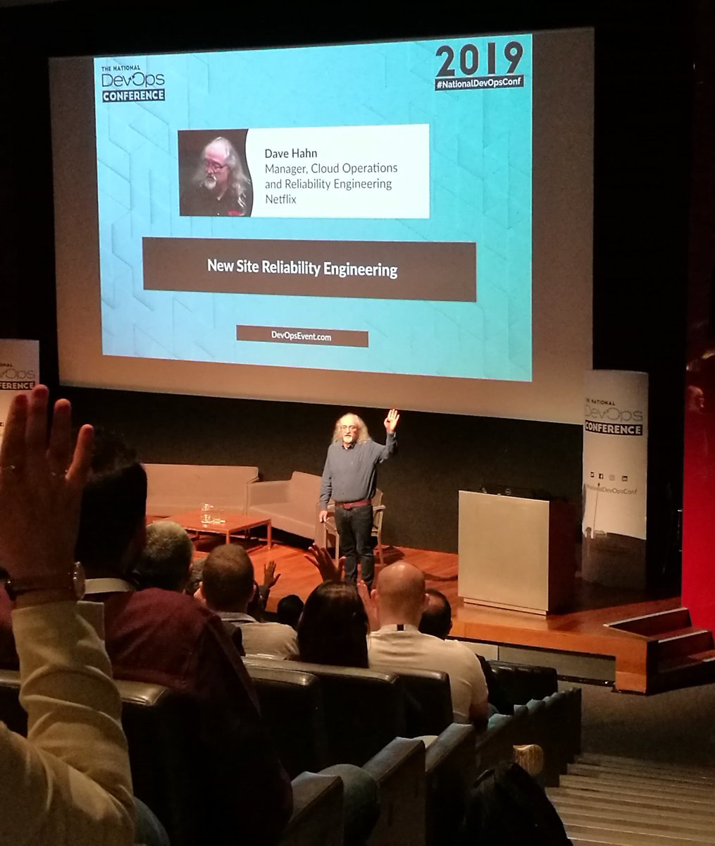 DevOpsOnline's tweet photo. Netflix' taking the closing keynote of the 2019 #NationalDevOpsConf with a talk on New Site Reliability Engineering by Dave Hahn, Manager, #Cloud #Operations and #Reliability #Engineering
@netflix #DevOps https://t.co/0OyRhVs4ek