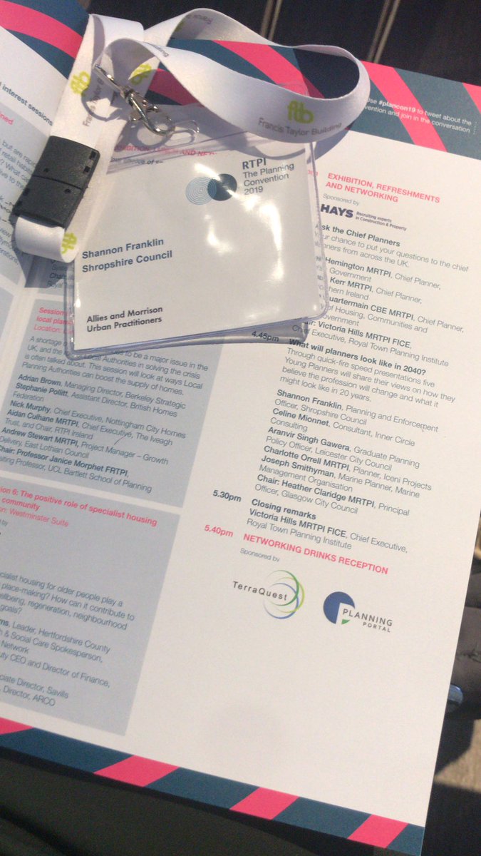 ShannonJadeF's tweet photo. No long until I speak at the @RTPIPlanners conference. So many interesting talks today about the future of planning #SpeakUpForPlanning #urbanplanning #PlanCon19 https://t.co/SplNsN5U4t
