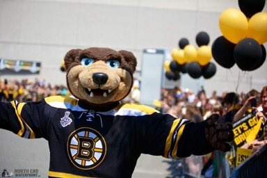 After a long playoff run, the big guy is rested and ready to Slap Out Epilepsy with the kids on Saturday. Thanks Blades #bostonbruins