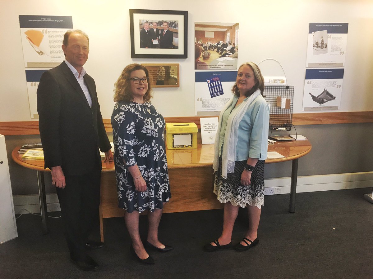 EOExhibition's tweet image. Wonderful launch event for the #EverydayObjects exhibition this afternoon at Castle Buildings. The exhibition is in the room the Belfast/Good Friday Agreement negotiations took place and will be there for the next few weeks. #EOExhibition