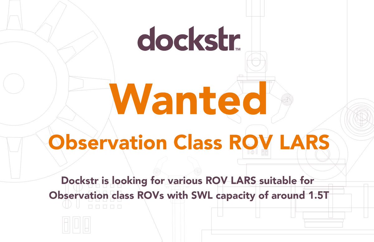 DockstrIntl's tweet photo. Dockstr is looking for various ROV LARS suitable for Observation class ROVs with SWL capacity of around 1.5T.

#wanted #rov #subsea #equipment #dockstr https://t.co/j9dKGozpKc