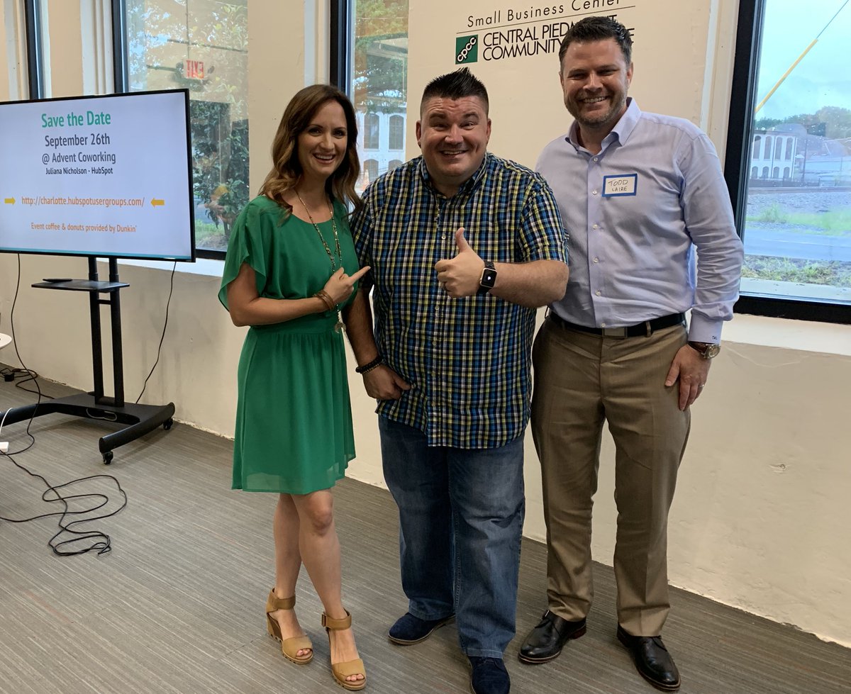 CLTHUG's tweet photo. Thank you to our amazing speaker, #video guru @GeorgeBThomas for educating us this morning on the wonders of utilizing video in our marketing strategy! Leaving the #CLTHUGMeetup armed with new tools for even greater #InboundMarketing success. @HubSpot https://t.co/ihgicpls2o