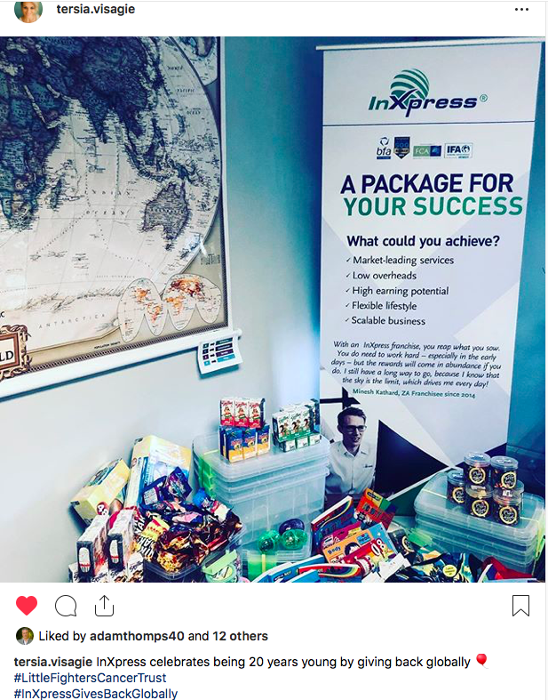 InxpressFSE's tweet photo. Wow! Look at this incredible work from InXpress South Africa, getting involved in our InXpress Gives Back Globally campaign! What about you? #InXpressGivesBackGlobally #InXpress20 @InXpress SA https://t.co/JTUMi71rnA