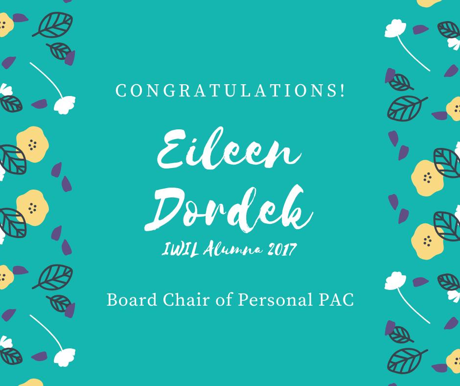 IWIL_Academy's tweet photo. Congratulations to @eileendordek (IWIL Alumna 2017) on being elected as the new Board Chair of Personal PAC, the Illinois abortion-rights advocacy group! Dordek is a licensed clinical social worker and former candidate for alderman. #IWILTAInAction https://t.co/FpplnUNIFh