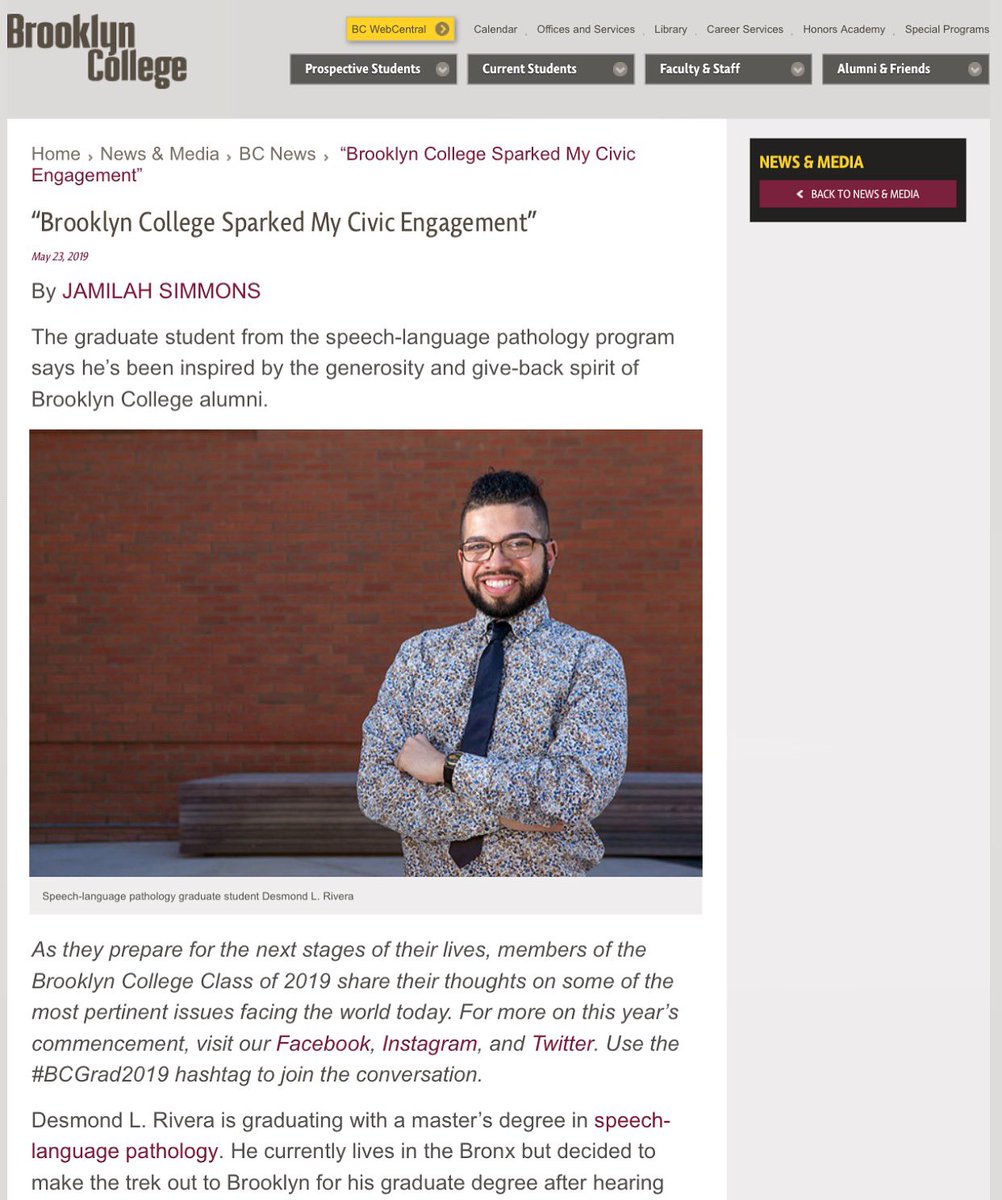 dezimondcaban's tweet photo. I am proud to be representing my department, the growing male population in my field, and young Latinos everywhere!
Click the link to check out my grad school story.
Thank you @BklynCollege411 for this amazing opportunity! I am so humbled #BCGrad2019 π
https://t.co/bVVDXQY3XT https://t.co/UmzX241CPM