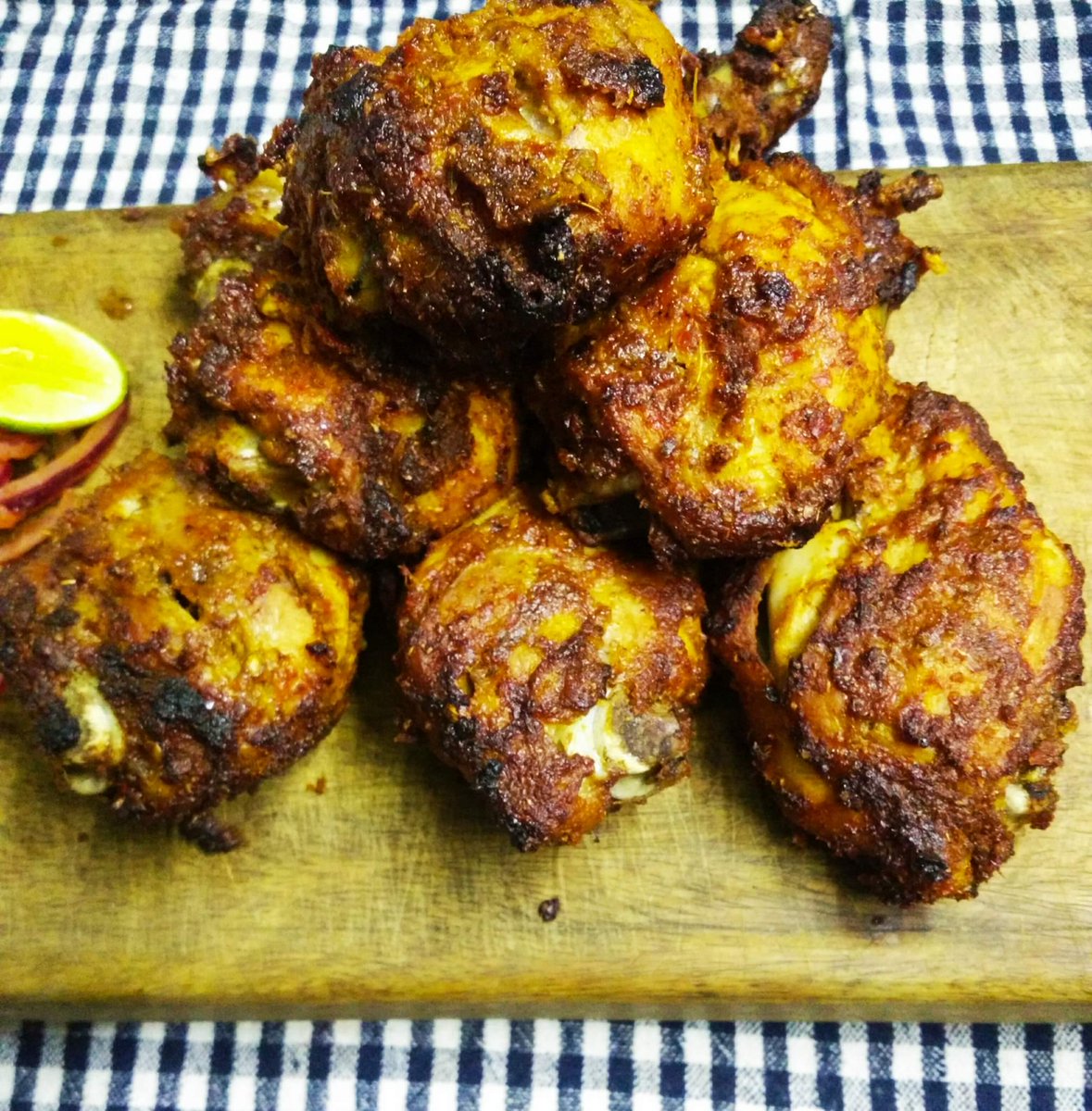 46. Chicken Peri Peri Kebab. Marinated with basic spices & Peri Peri Spice Mix, Grilled in Oven.