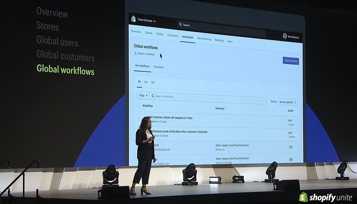 EcommerceZine's tweet photo. .@Shopify announces Global Workflows for @ShopifyPlus stores using Shopify Flows #ShopifyUnite https://t.co/zoM9EiHC9L