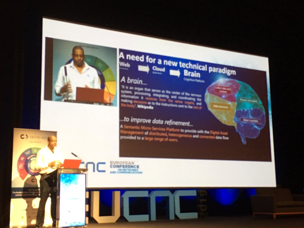 CelticNext's tweet photo. @stenysolitude from @Perfect__Memory a successful SME within the CELTIC Community highlighting the need of semantic data management for AI #EUCNC2019 #CelticEvent @EuCNC https://t.co/Y4I0kawHh3