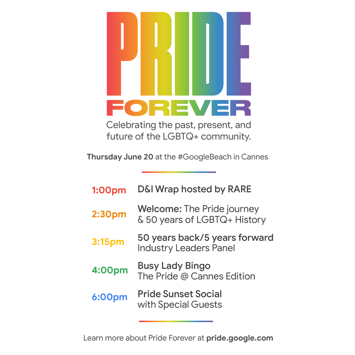 Looking forward to celebrating Pride tomorrow on the #GoogleBeach!
