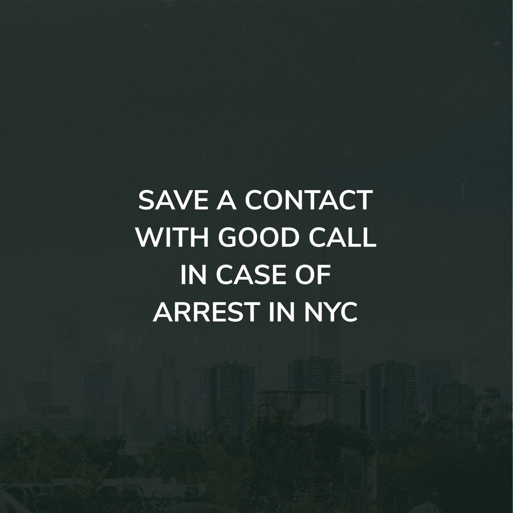 Good Call | Free Arrest Support Hotline (@goodcallnyc) on Twitter photo If you're arrested in NYC, call Good Call at 1-833-3-GOOD-CALL. 
You'll connect with a free lawyer immediately.
You can also save an emergency contact in the Good Call system NOW so that the lawyer knows who to call to alert of your arrest. 
👉🏽goodcall.nyc/save-contacts If you're arrested in NYC, call Good Call at 1-833-3-GOOD-CALL. 
You'll connect with a free lawyer immediately.
You can also save an emergency contact in the Good Call system NOW so that the lawyer knows who to call to alert of your arrest. 
👉🏽goodcall.nyc/save-contacts