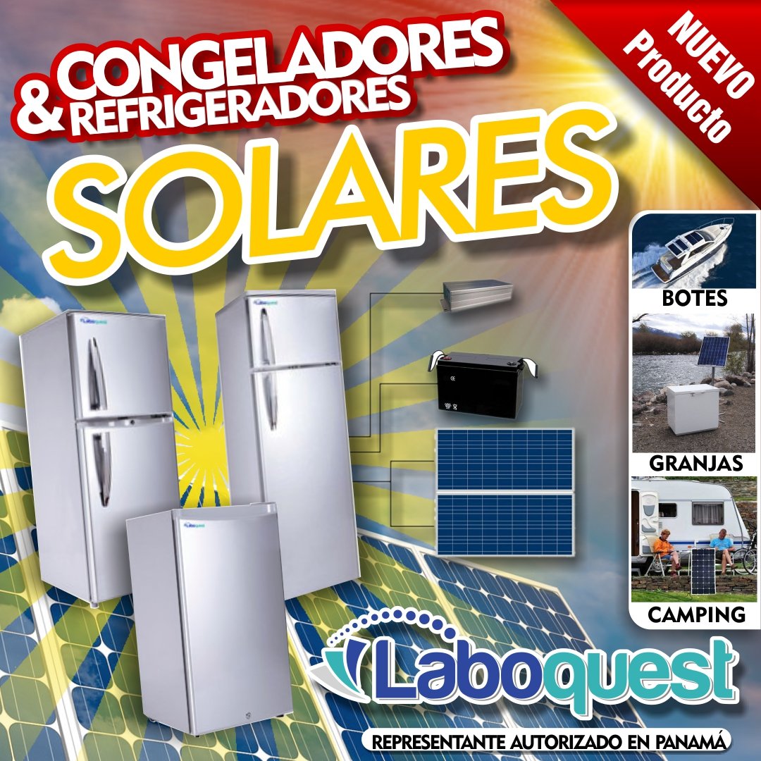 Los refrigeradores y congeladores solares Laboquest funcionan con energía generada por los paneles solares. Son perfectos para el almacenamiento en el hogar, farmacéutico o de la granja, donde el espacio este limitado, como en barcos y vehículos de recreación.