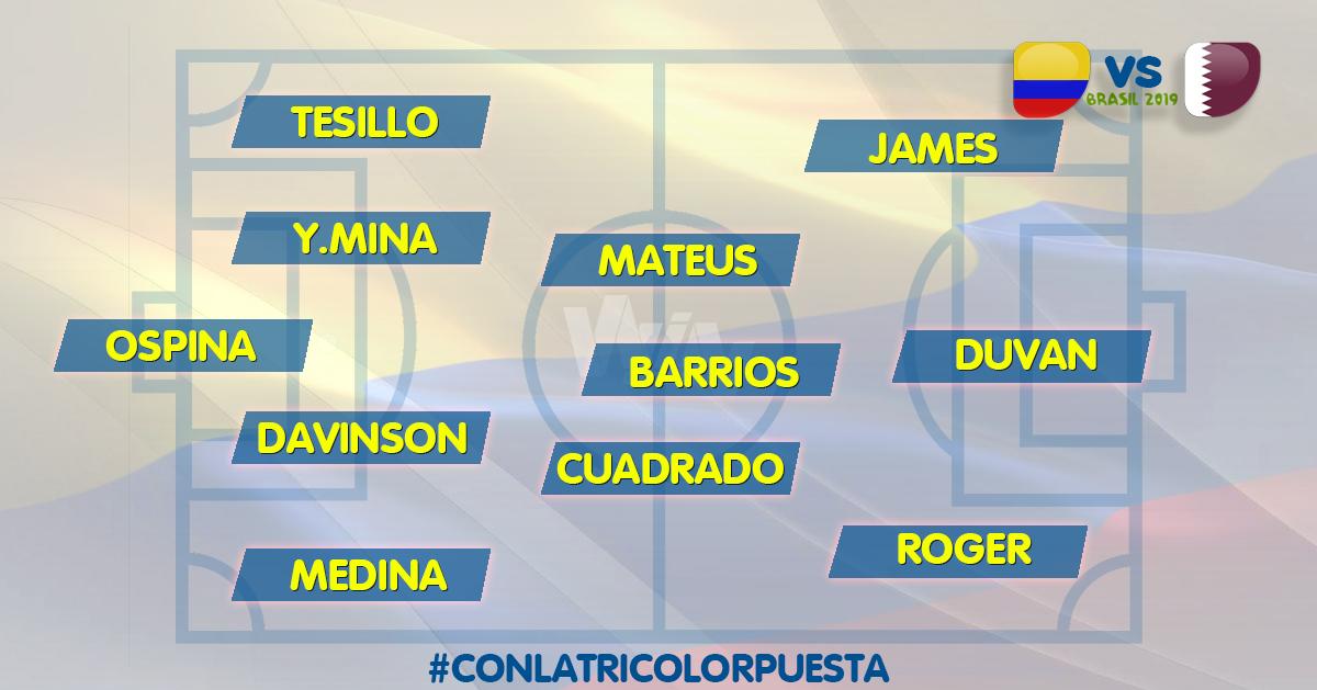 WinSportsTV's tweet photo. ¡Estos son los 11 guerreros de la Tricolor para enfrentar a Catar!🇨🇴⚽🏆🇶🇦
#ConLaTricolorPuesta https://t.co/s4Uh1wsx02