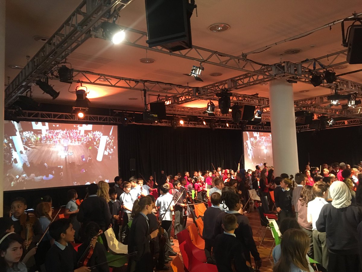 LambethMusic's tweet photo. Well done to all the children who helped us celebrate Whole Class Music Making in Lambeth in our brilliant #Musitrax Festival ⁦@southbankcentre⁩ | Nearly 900 Y4 string, wind and brass players graced the #CloreBallroom and put on a great show!! #lmxfest19 #lambethsounds https://t.co/65RjWB4Anp