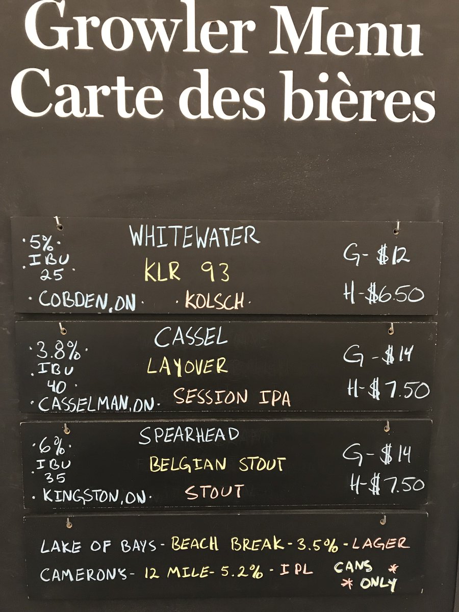 Hey #Ottawa, fresh brews are now on tap. You can grab a growler (or howler!) at the Lansdowne Park LCBO from <a href="/WhitewaterBrew/">WhitewaterBrewingCo</a> <a href="/CasselBrewery/">Cassel Brewery</a> and <a href="/SpearheadBeer/">Spearhead Brewing Company</a> #LCBOgrowlers