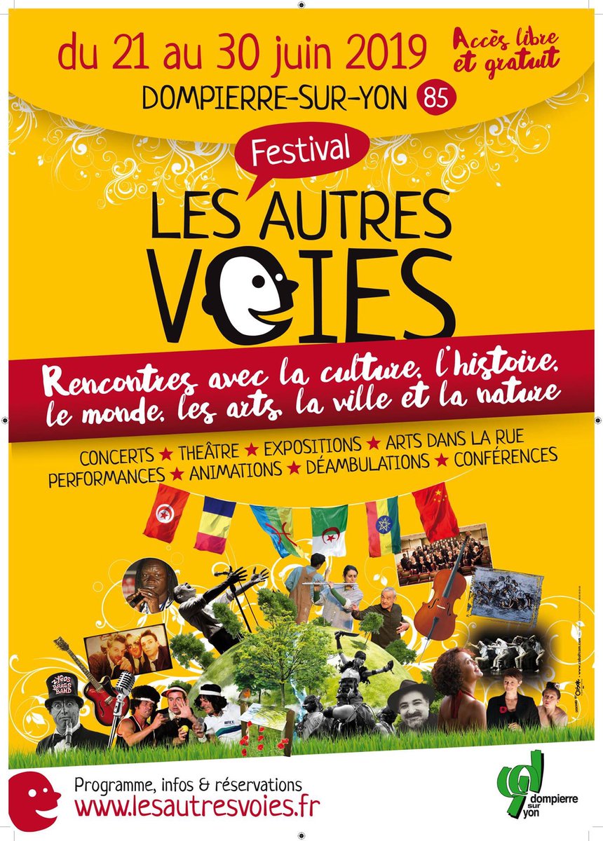 Cette année encore, l'Institut Confucius s'associe au festival les Autres Voies de Dompierre-sur-Yon.
Du 21 au 30 juin, découvrez l'exposition "la Chine des 3 Sagesses" créée en partenariat avec les éditions #HongFei Cultures.
Tout le programme sur : lesautresvoies.fr