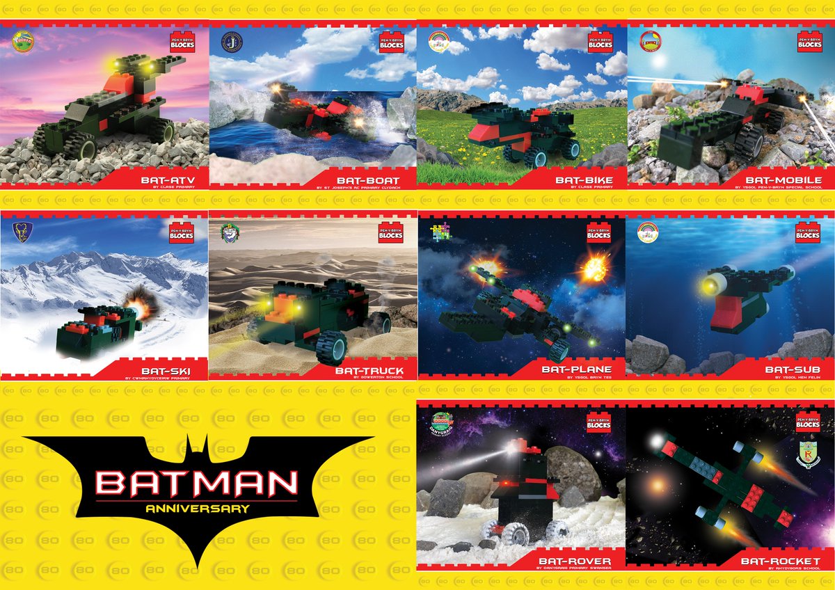 Ysgolpenybryn's tweet photo. Look at the brilliant Batman themed LEGO models created by our pupils, and partner schools for this terms 'Batman Anniversary' project @DanygraigP @Rhydygors @ClasePrimary @stjpsc @StMarysLlanell1 @YsgolBrynTeg1 @YsgolHenFelin @crcprimary @gowertonschool @BigLearningCo @ERW___ https://t.co/DJGpy5wcyf