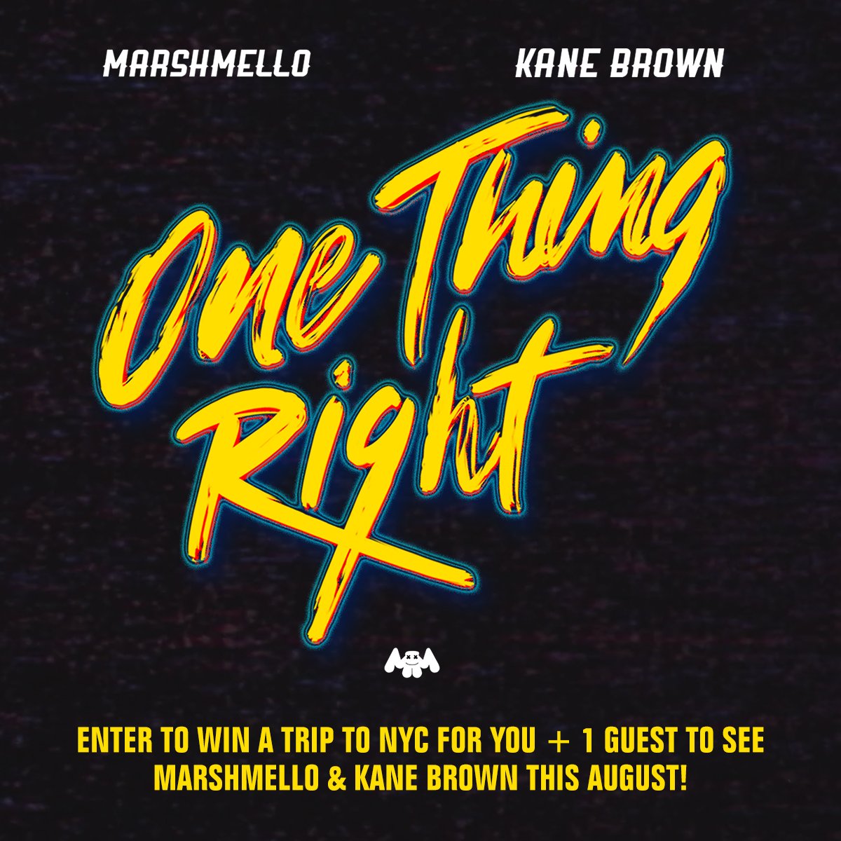 kanebrown's tweet photo. ONE THING RIGHT this Friday! Enter for a trip to see me and @marshmellomusic in NYC this August https://t.co/YTPJKptDFx https://t.co/vj9uTGgNq3