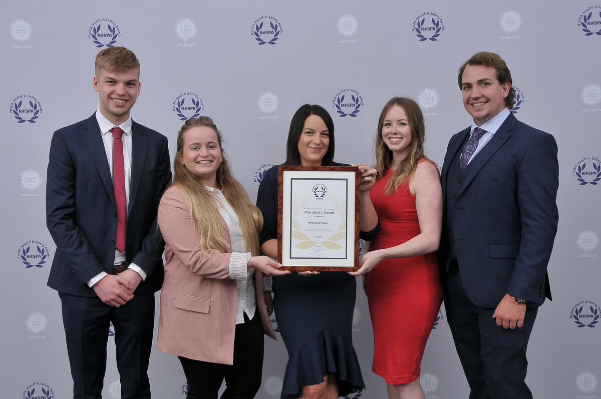 PortsmouthWater's tweet photo. Fab photo of some of our H&S Awareness Team who went to London to collect our 5th @RoSPA President's Award for Health and Safety. #no1priority https://t.co/COq9ADOBjS