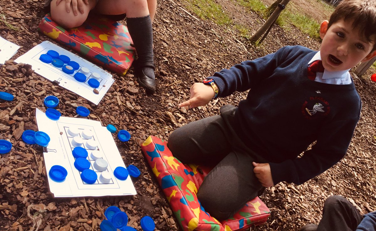 RecPleasant's tweet photo. Great to see our #pleasantstmathematicians recycling our bottle tops to see how many ways they could ‘make 10’. They loved spending the afternoon, playing and learning outdoors @PleasantStPrim @pleasantsteyfs https://t.co/lFDAnLSC9b