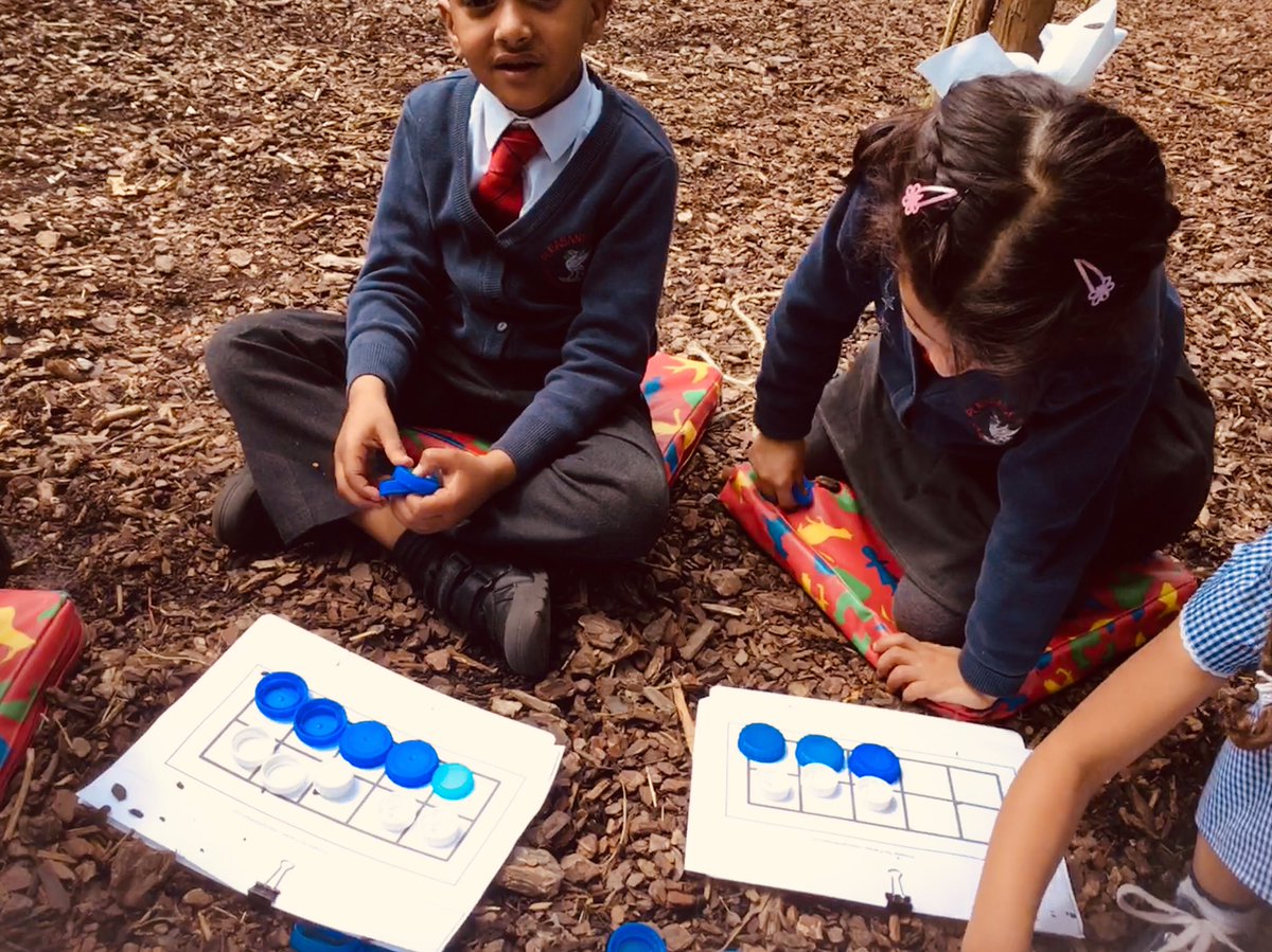 RecPleasant's tweet photo. Great to see our #pleasantstmathematicians recycling our bottle tops to see how many ways they could ‘make 10’. They loved spending the afternoon, playing and learning outdoors @PleasantStPrim @pleasantsteyfs https://t.co/lFDAnLSC9b