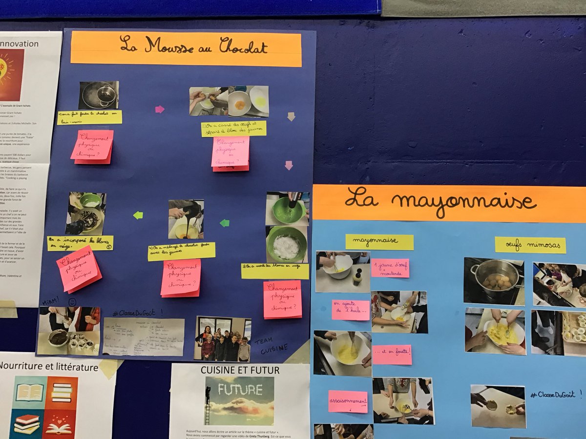 YYC_ce2's tweet image. Nous avons présenté notre projet cuisine et les articles de journal en lien avec ce projet.
Nous avions aussi 2 stations de dégustation à l’aveugle. #ClasseDuGout
🔴 Découvrir 3 sucres différents
🔵 Découvrir 3 croustilles différentes.
Notre stand a eu beaucoup de succès. 😃👍🏼