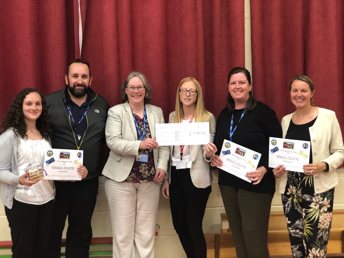 LazonbySchool's tweet photo. Today we presented a cheque for £580.67 to @CE_Mind after our C2C bike ride. Thank you for the biscuits! We'll let you know what mental health resources for school we buy with the other £580.67. 
Our C2C journey can be found on youtube...  
https://t.co/dQjcmbBhBl https://t.co/6TtFFbGk15