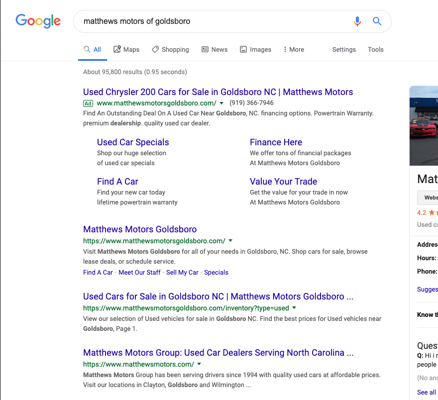 AyerSpace's tweet photo. #ppcchat @GinnyMarvin @sengineland 47 character headline spotted? What am I missing @GoogleAds? Probably an RSA thing or a glitch. I see where the "|" should be for this advertiser, but it's not there. https://t.co/sUOHmLjhnq