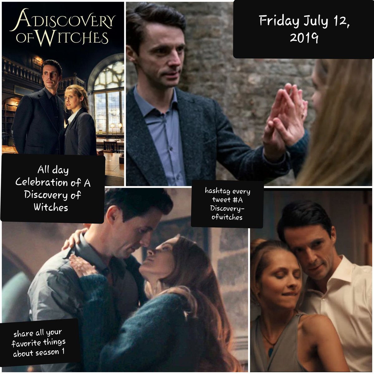 AngelaM28999491's tweet photo. SAVE THE DATE: July 12, 2019! Were having a #ADiscoveryOfWitches Celebration! This is the anniversary date of when 'Shadow of Night' book was released. Come and join us in celebrating! Hashtag: #ADiscoveryOfWitches with every tweet. Times zones don't apply https://t.co/8lZm2j9DJQ