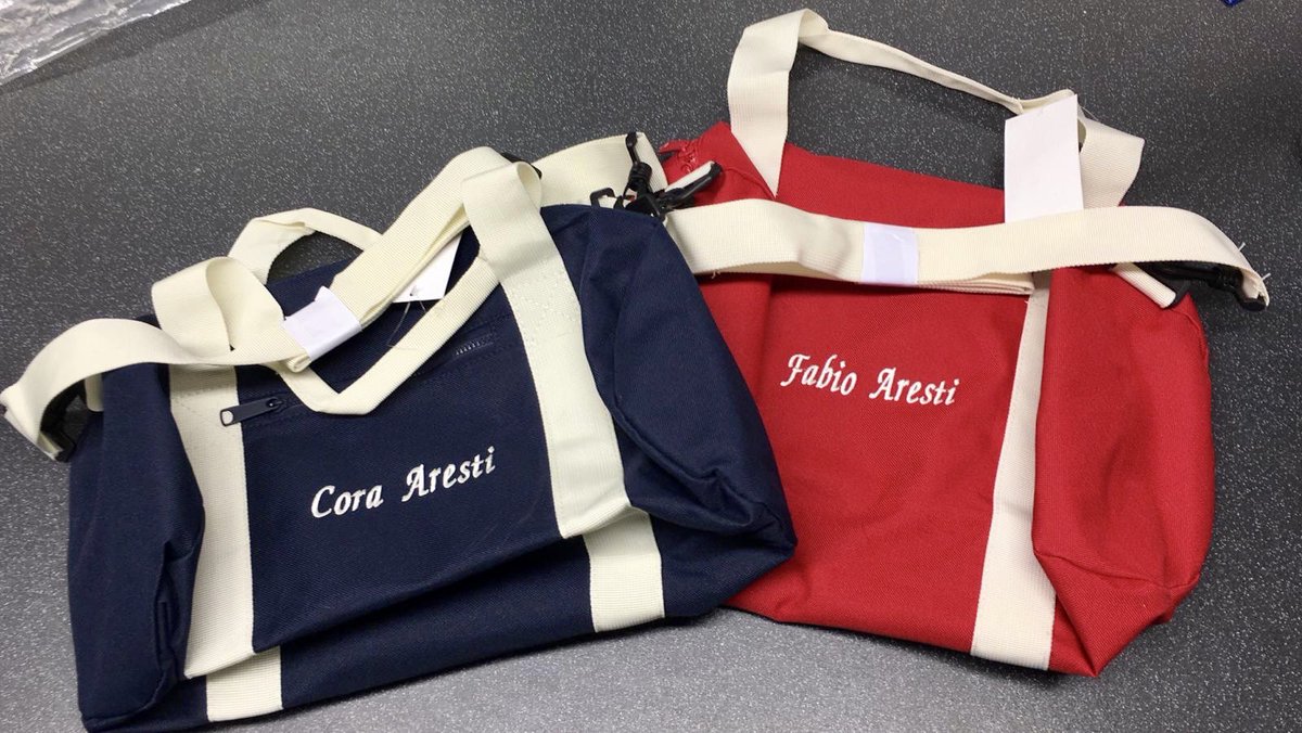 New range of gym and leisure bags being personalised today. Ideal for the beach for all of this sun we are getting... #Exhibit #1 🔴