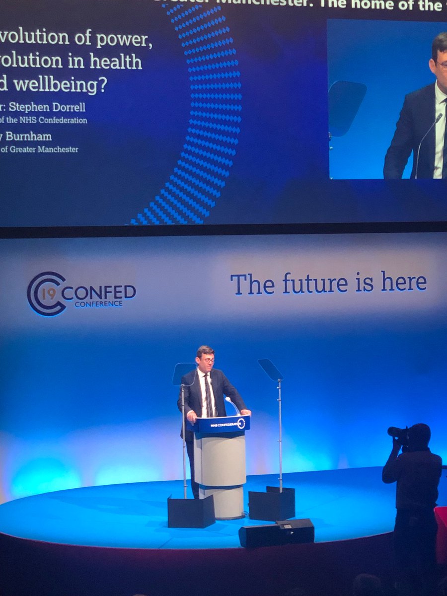 NHSLocalGrowth's tweet photo. We are in @greatermcr for #Confed19 so great to hear from @AndyBurnhamGM @MayorofGM - three years since #DevoManc and there is a real appetite to support other areas in England to follow GM’s lead. The Mayor quite rightly proud of the city region’s achievements @wheppolette https://t.co/1on7b5xnfm