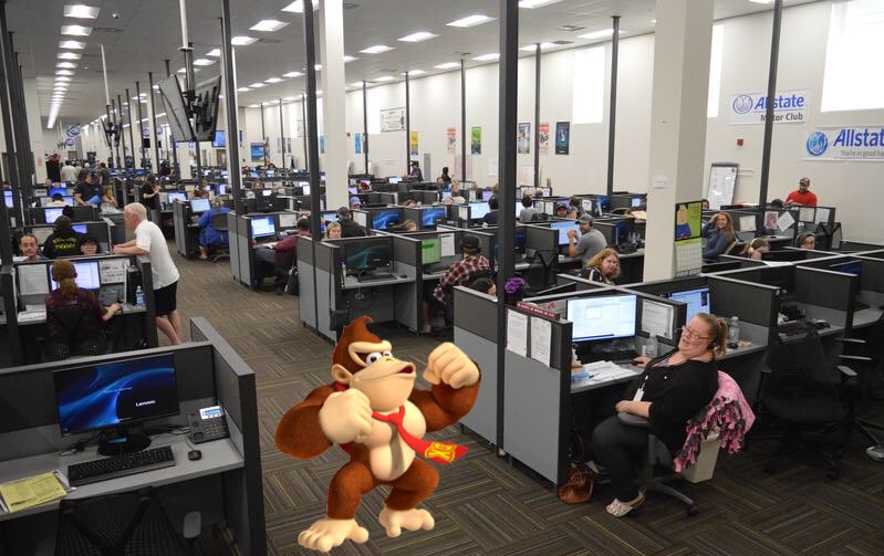 ‘I’m going down to Chasers for a pint if anyone’s up for it.....’Let’s hear it for Donkey Kong at Wernham Hogg! 