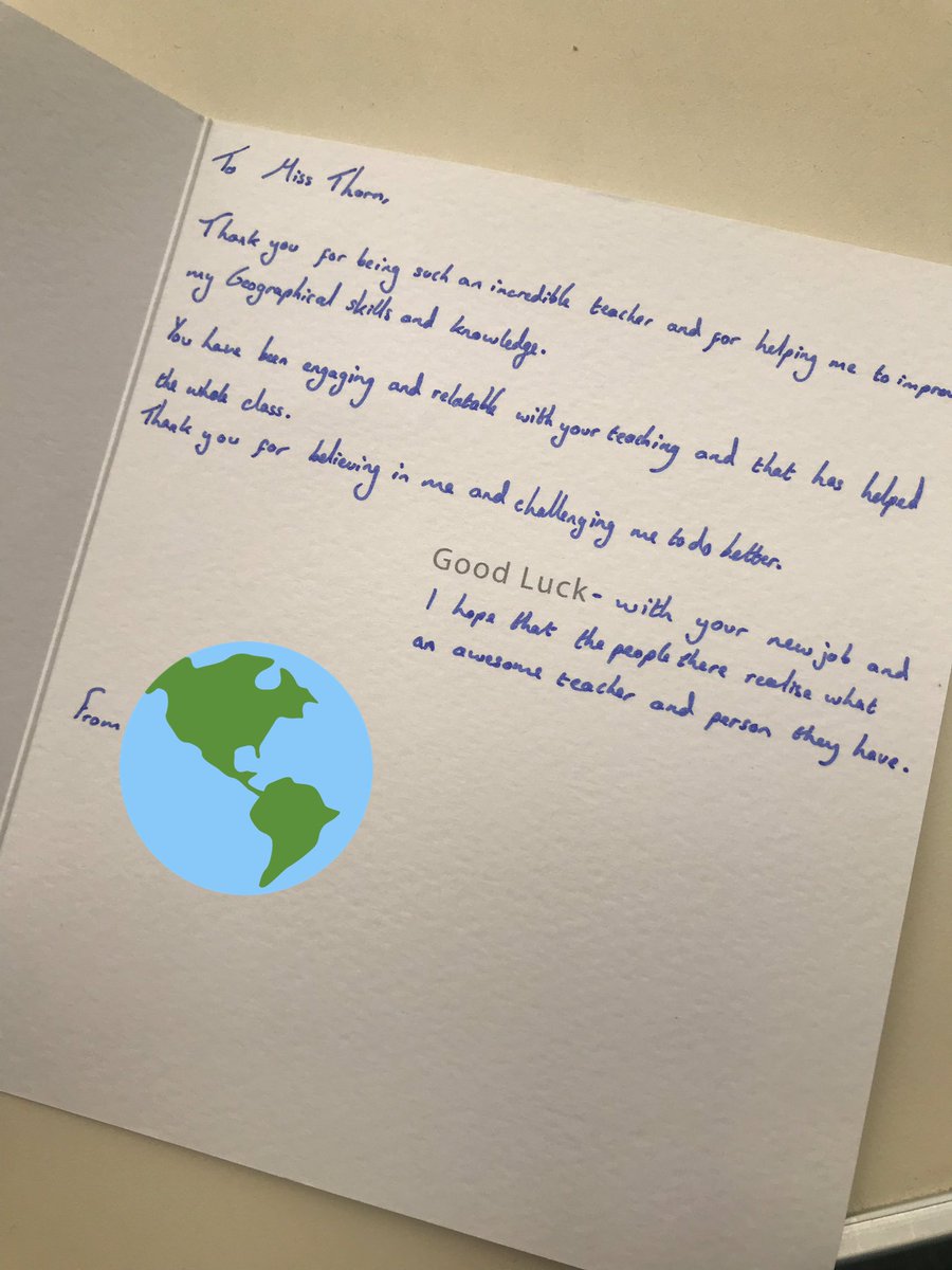 MissSJayneTeach's tweet photo. My heart melted today. 

Im not crying. Honestly. 
#endofpgce #pgce #geography https://t.co/BgmreZqcHP