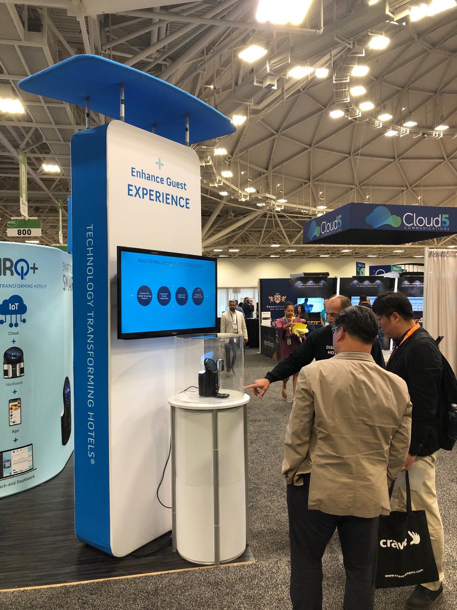 cirqplus's tweet photo. Day 2 @HFTP #HITEC2019, Booth 908, #CIRQ+ CEO Yani Deros presenting the platform’s features including in-room voice controls through partner @GetVolara as well as our patent-pending #optinvoice. #protectvoice #securevoice https://t.co/jy6en9GczM
