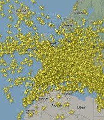 DemocracyinDone's tweet photo. Air traffic over Europe today  and @FineGael #Greens claim my wee Bungalow in back of beyond in Donegal is the source of global warming. Time for people to wake up to the way we are being played. https://t.co/MXTRXFvrtG